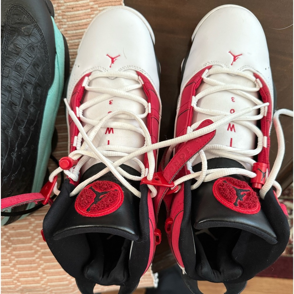 Red & white Jordans, size 11